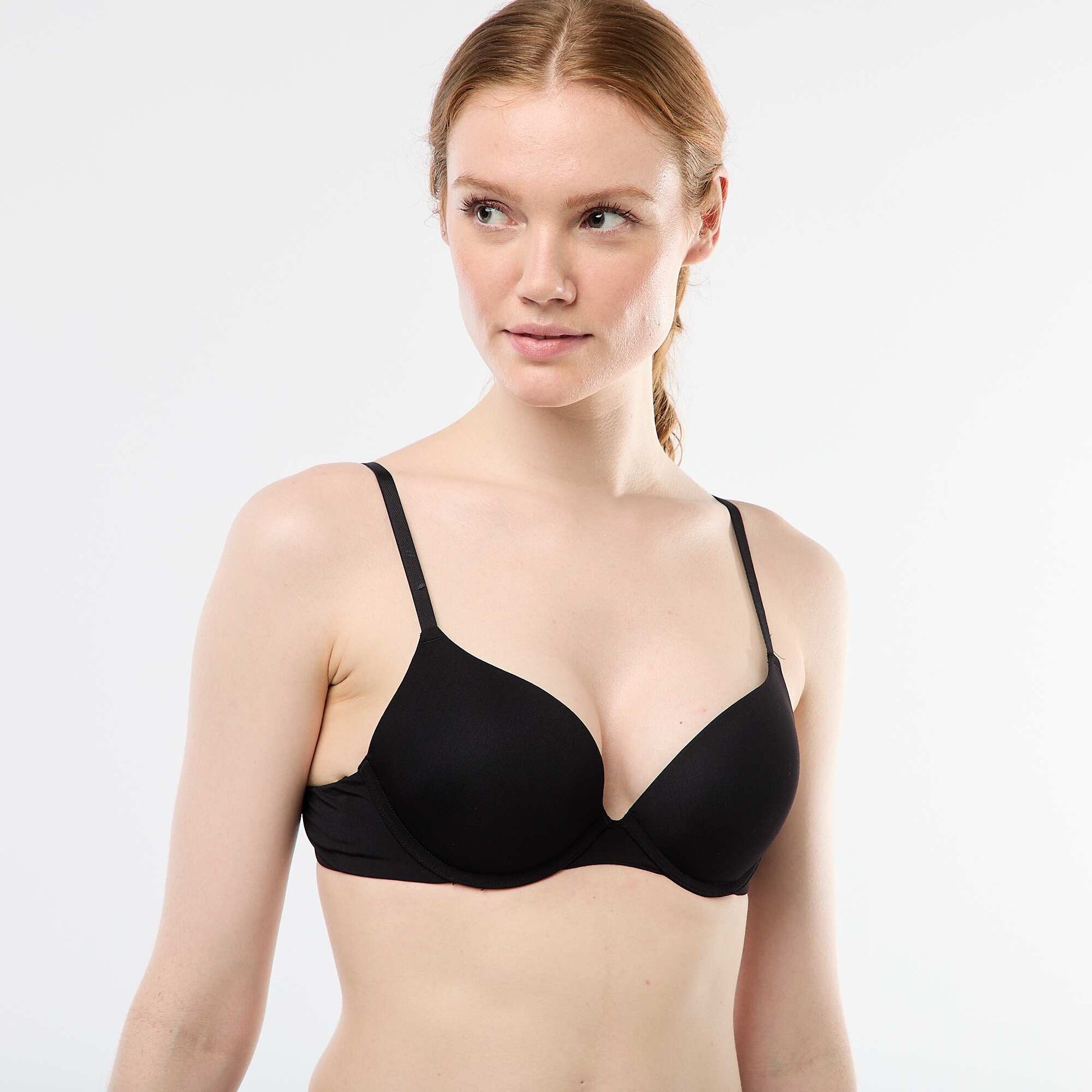 Soutien-gorge push-up invisible en microfibre NOIR
