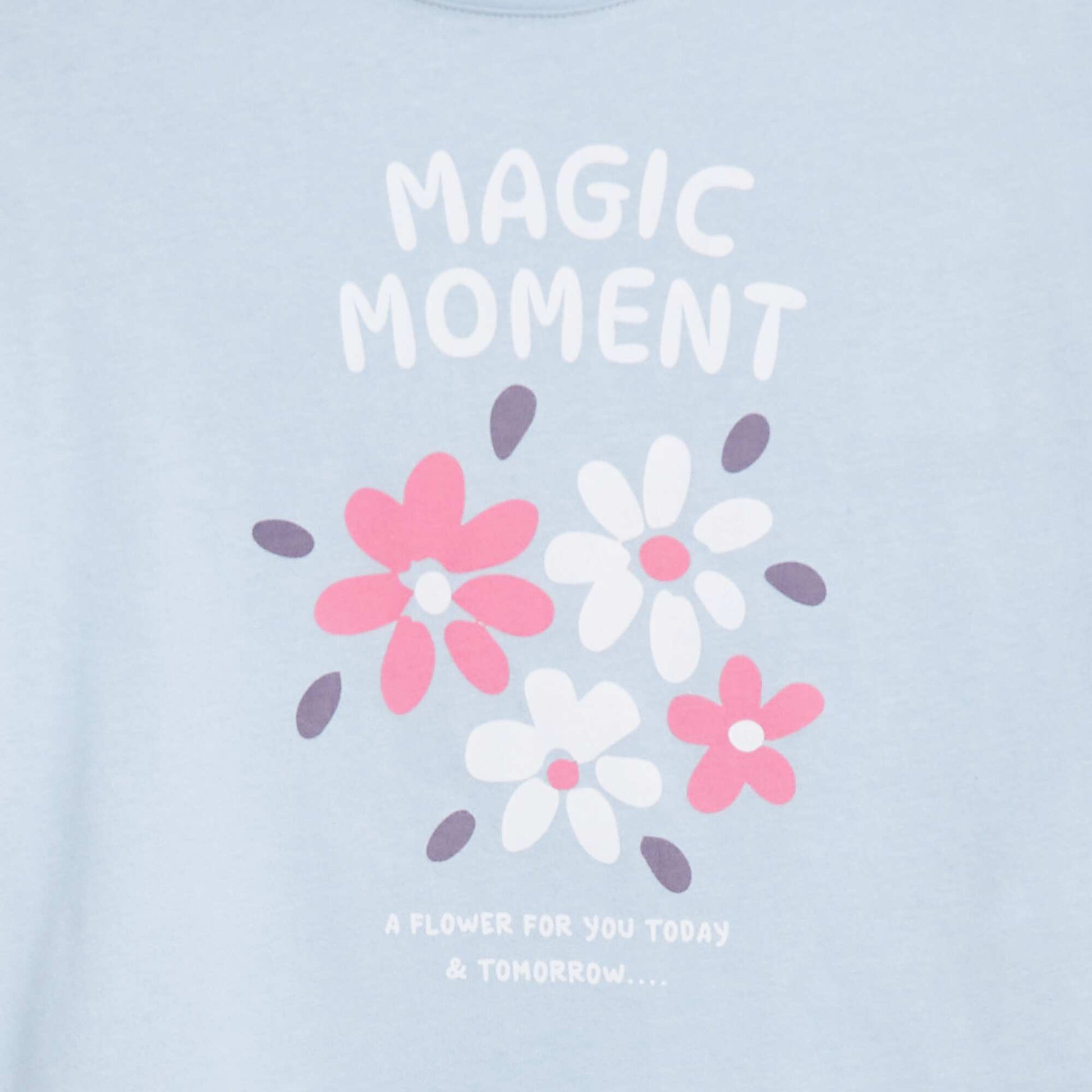 T-shirt imprimé manches longues BLEU