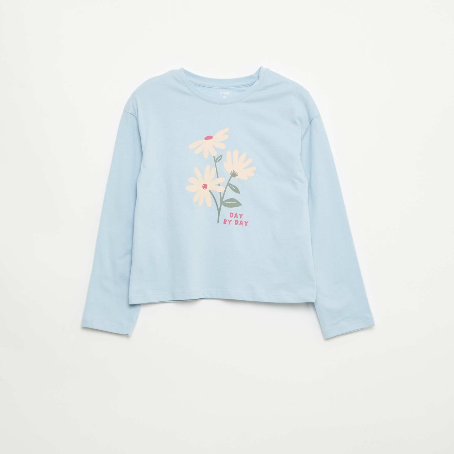 T-shirt imprimé manches longues BLEU