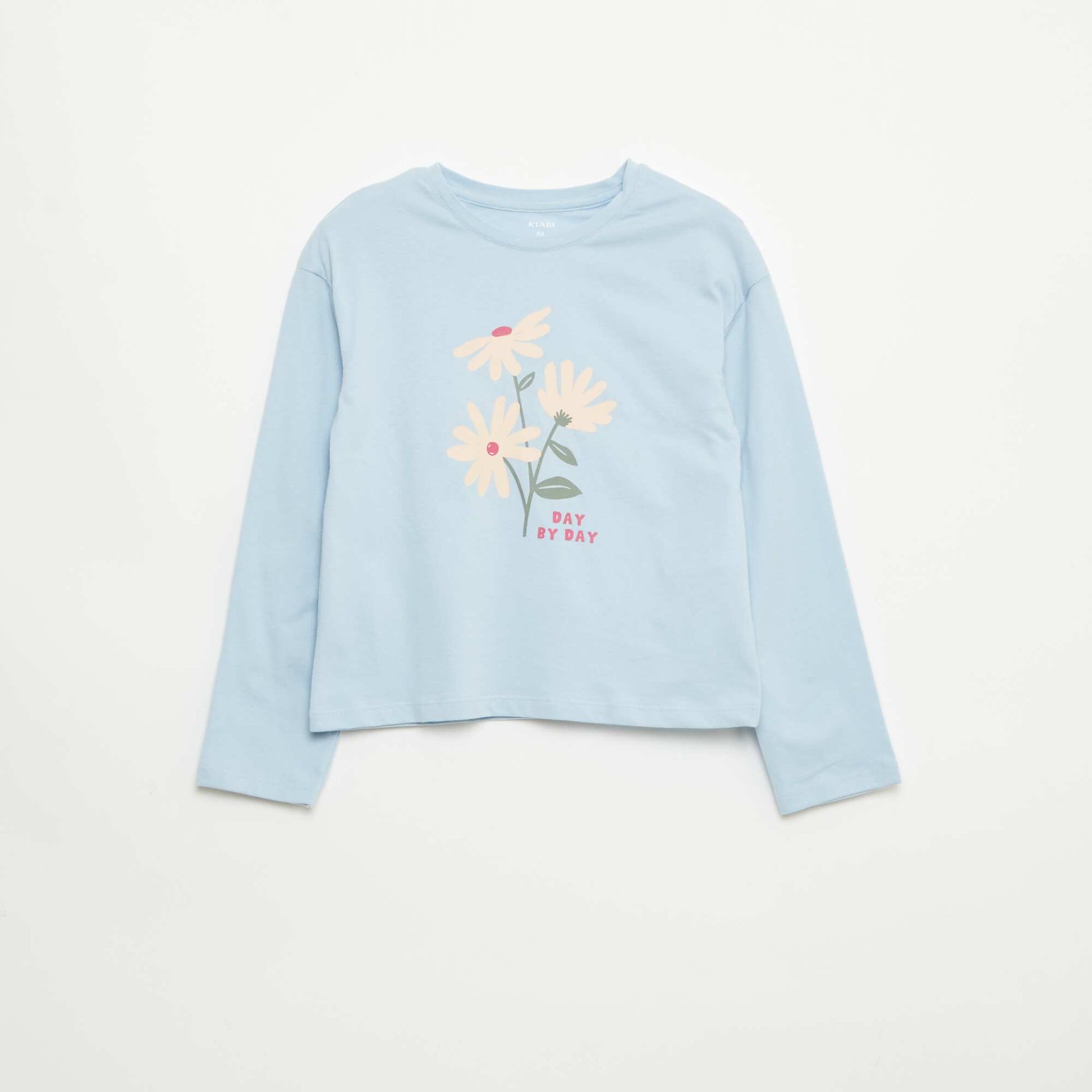 T-shirt imprimé manches longues BLEU