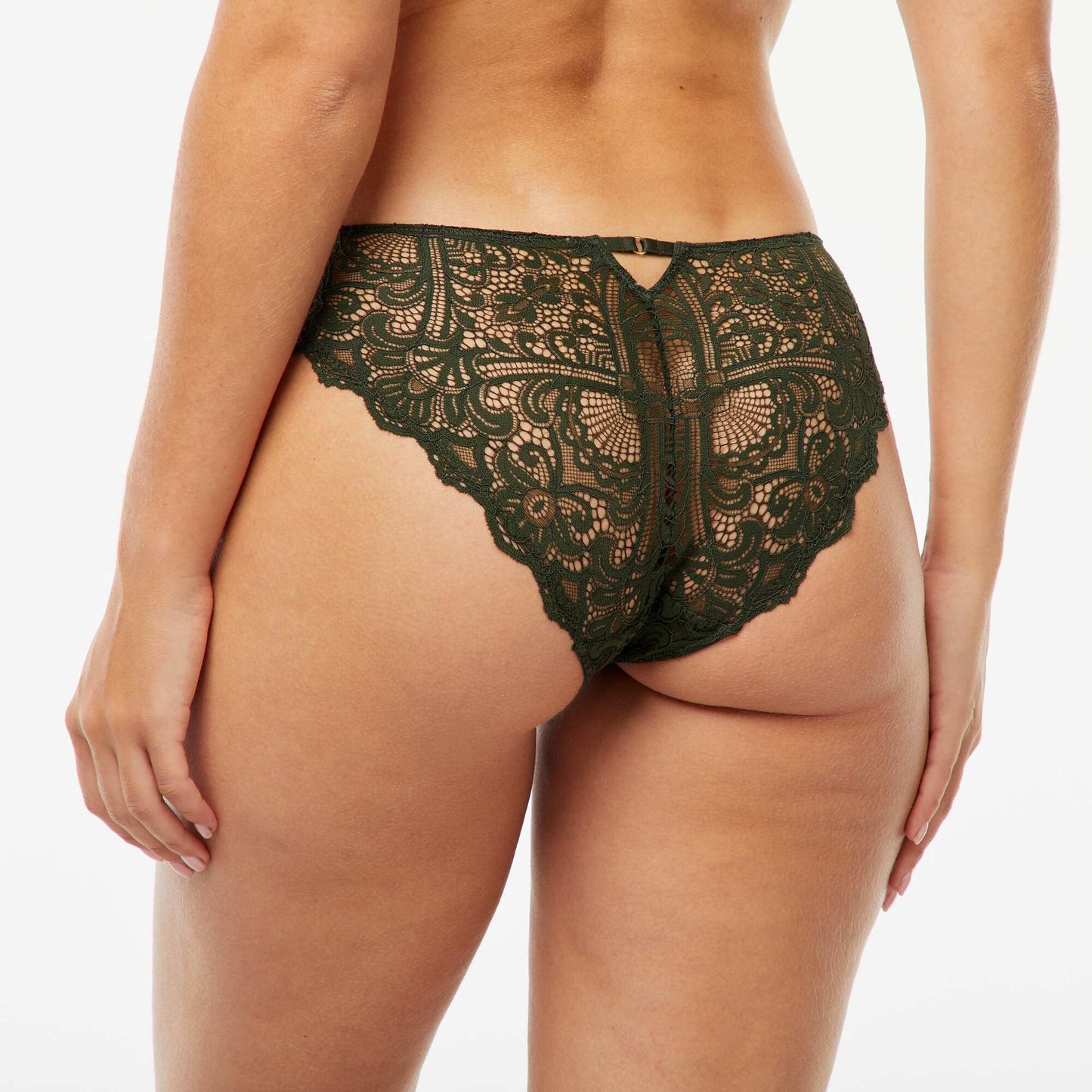 Culotte en dentelle ajourée avec bijou fantaisie KAKI