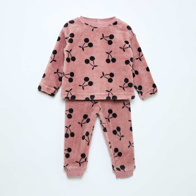 Ensemble pyjama long en polaire - 2 pièces ROSE