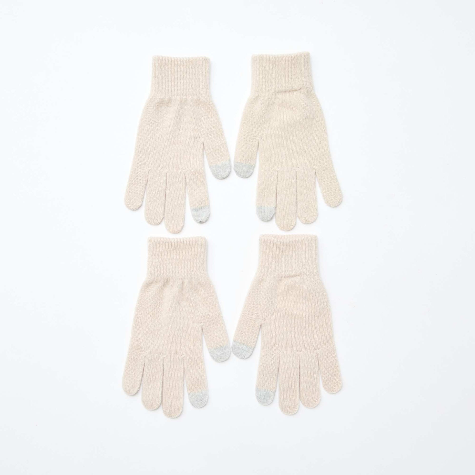 Lot de 2 paires de gants BEIGE