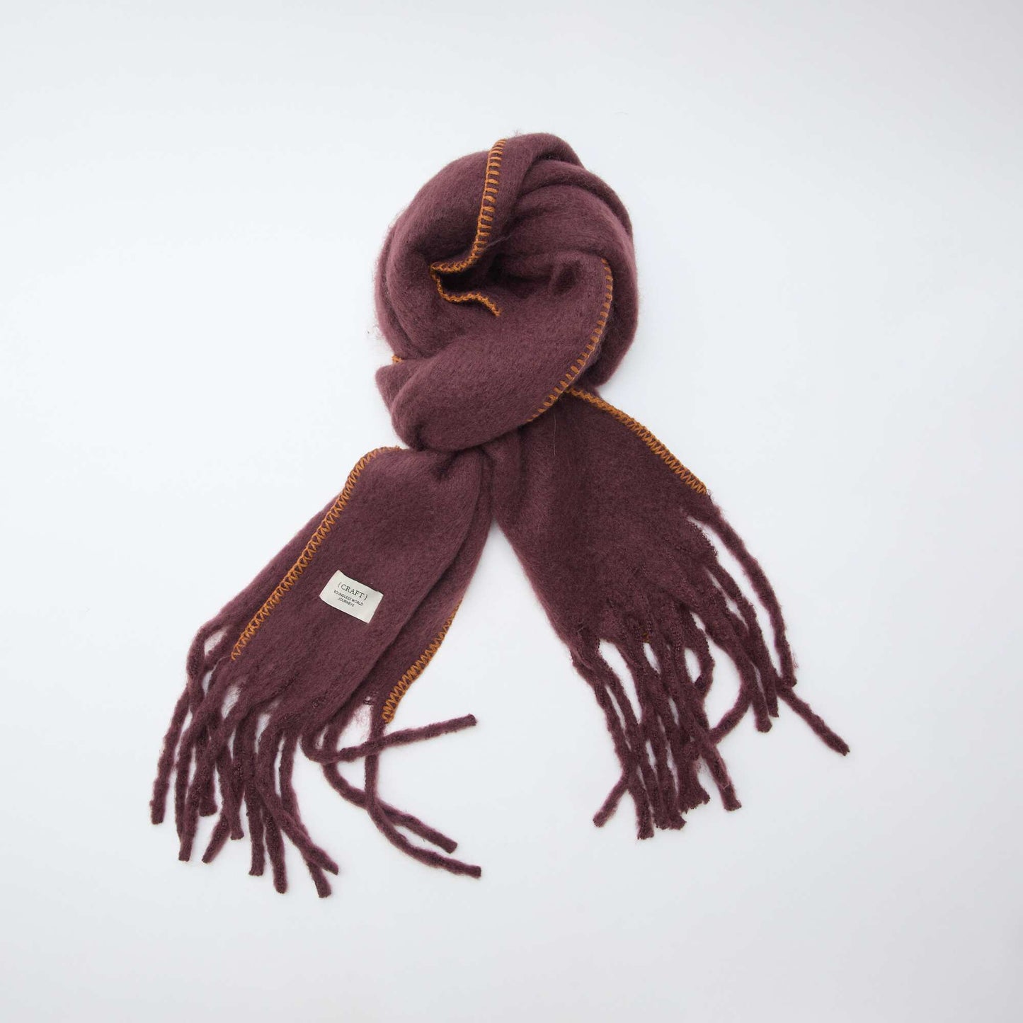 Grosse écharpe douce à franges MARRON