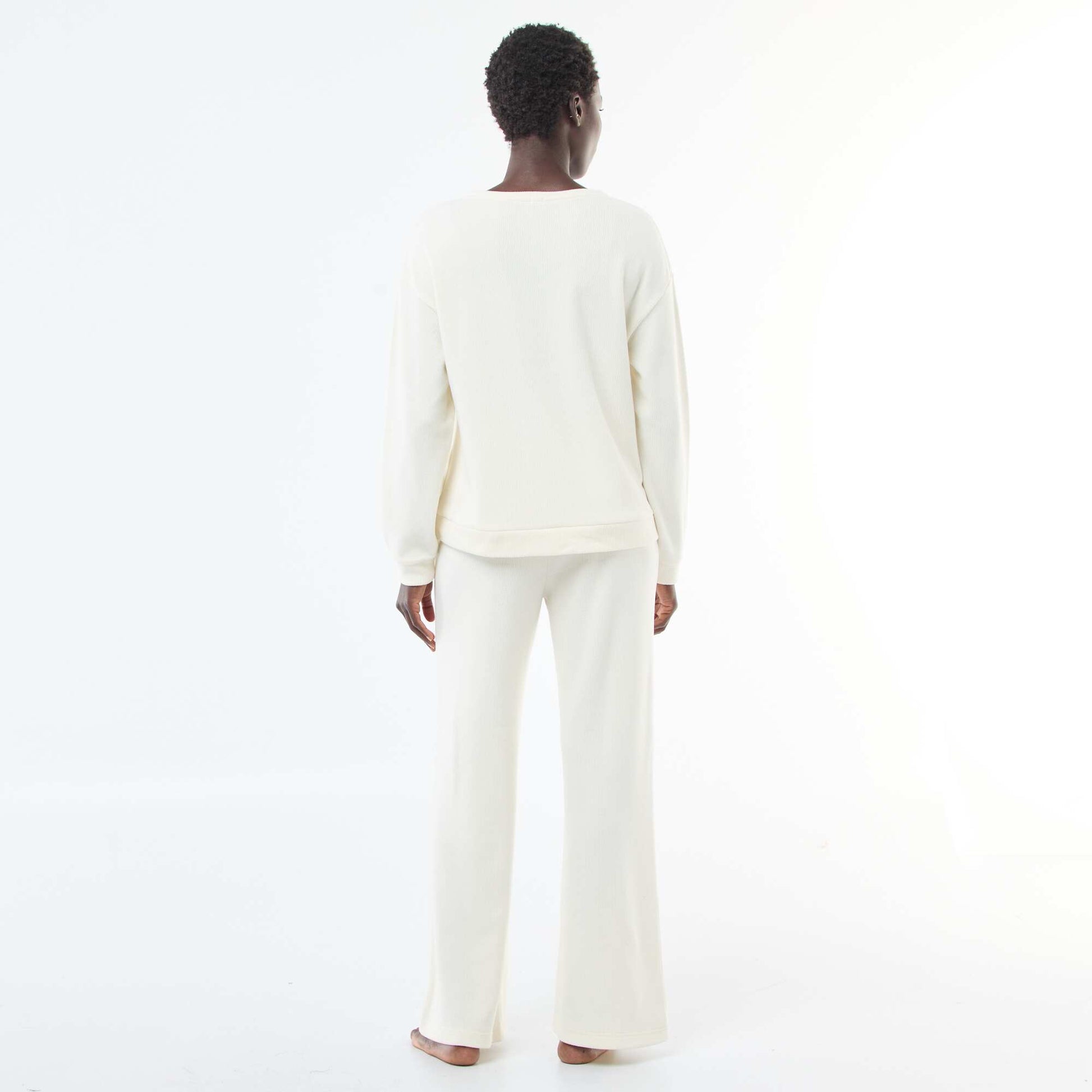 Ensemble de pyjama jersey uni BLANC