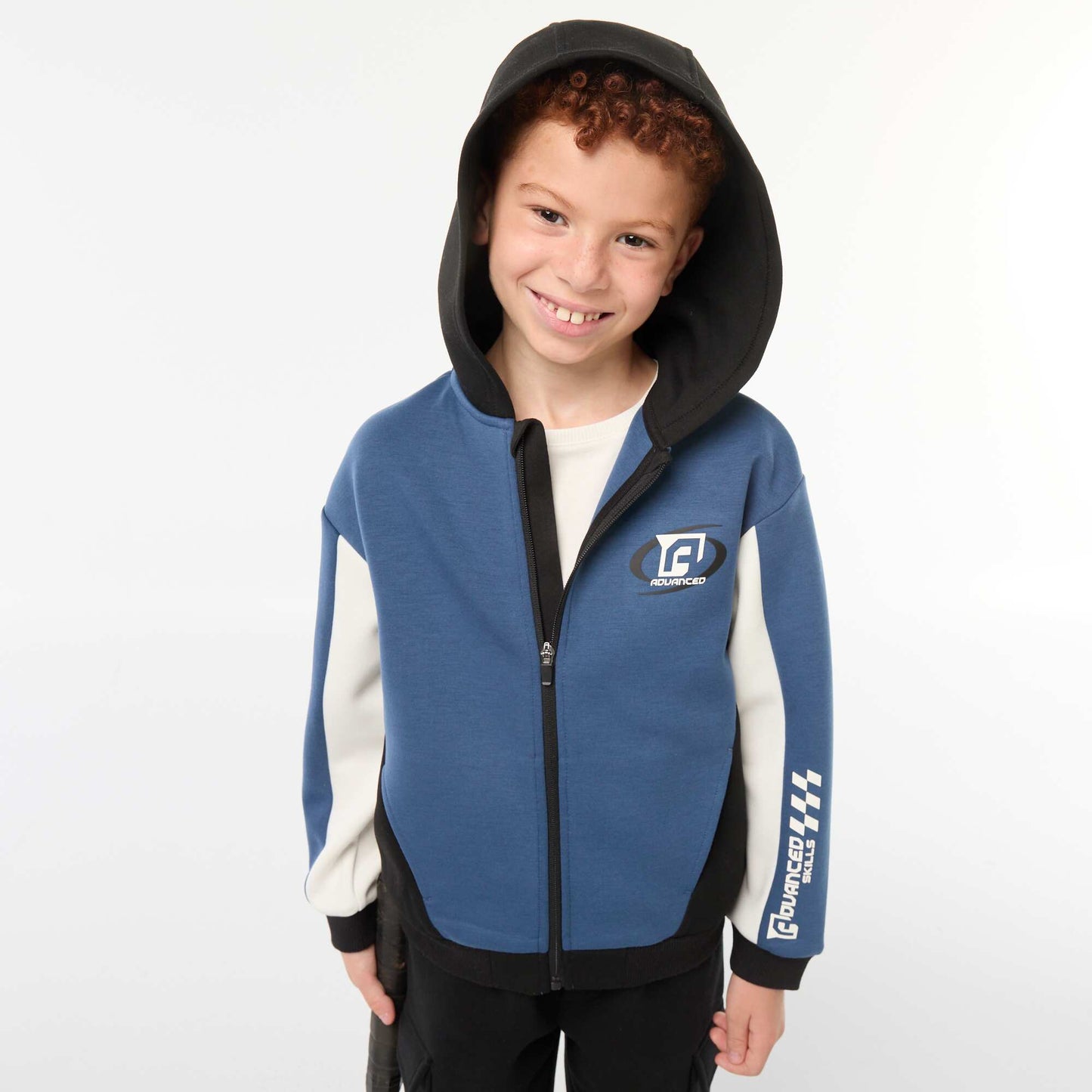 Sweat zippé à capuche BLEU