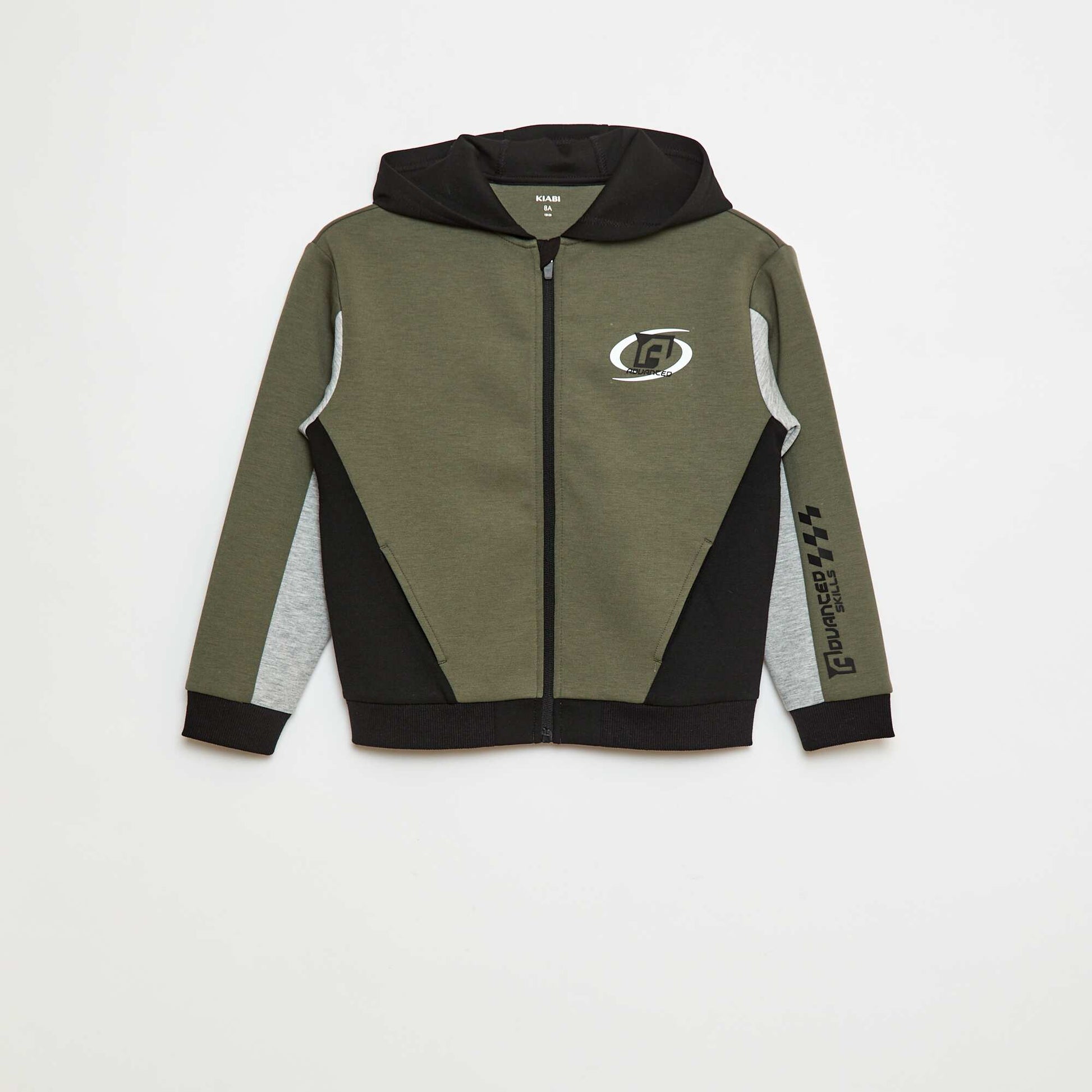 Sweat zippé à capuche KAKI