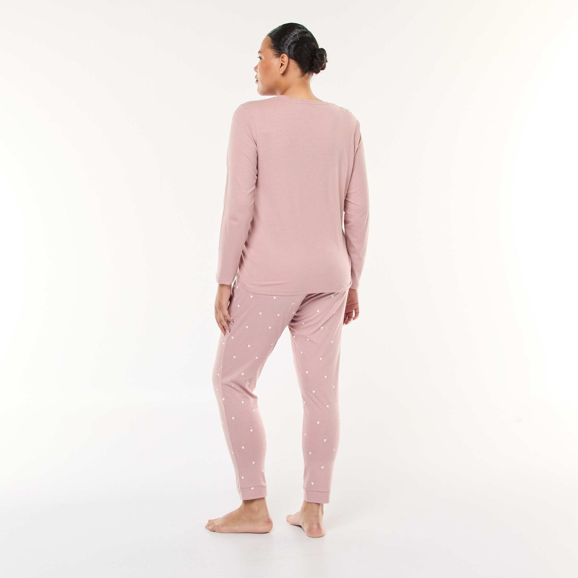 Ensemble de pyjama long imprimé - 2 pièces ROSE