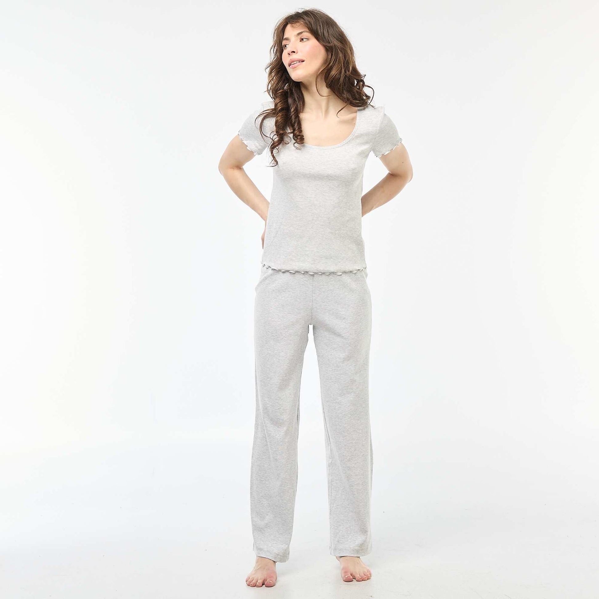 Pantalon côtelé de nuit GRIS
