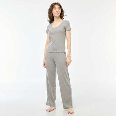 Pantalon côtelé de nuit BLEU