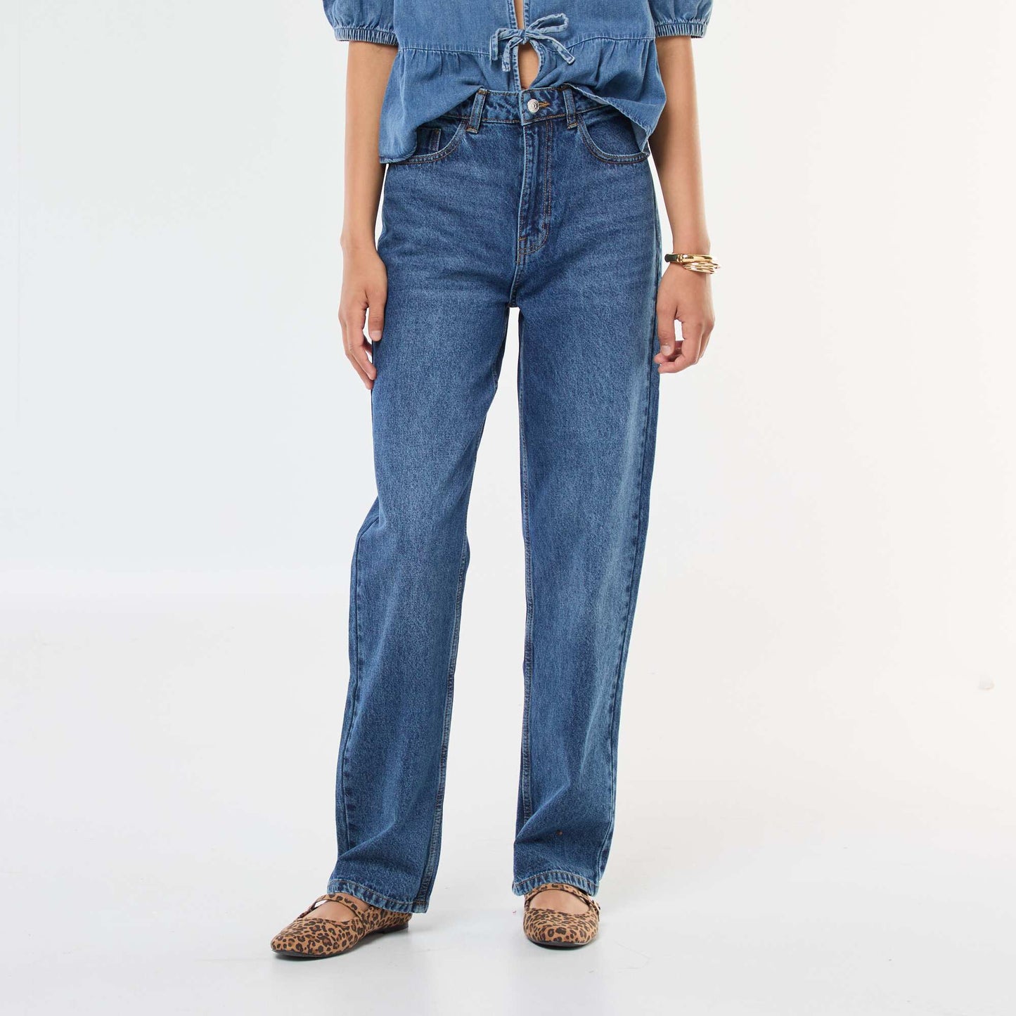 Jean straight taille haute STONE