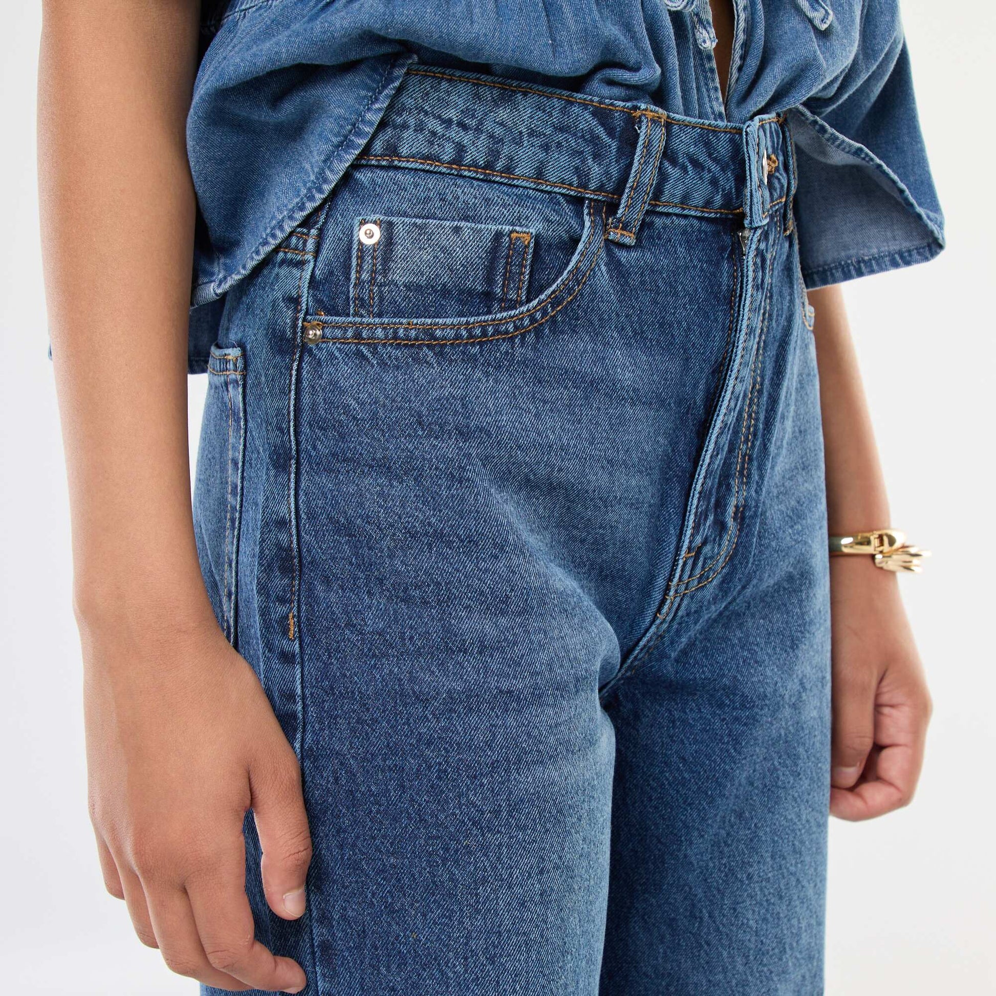 Jean straight taille haute STONE