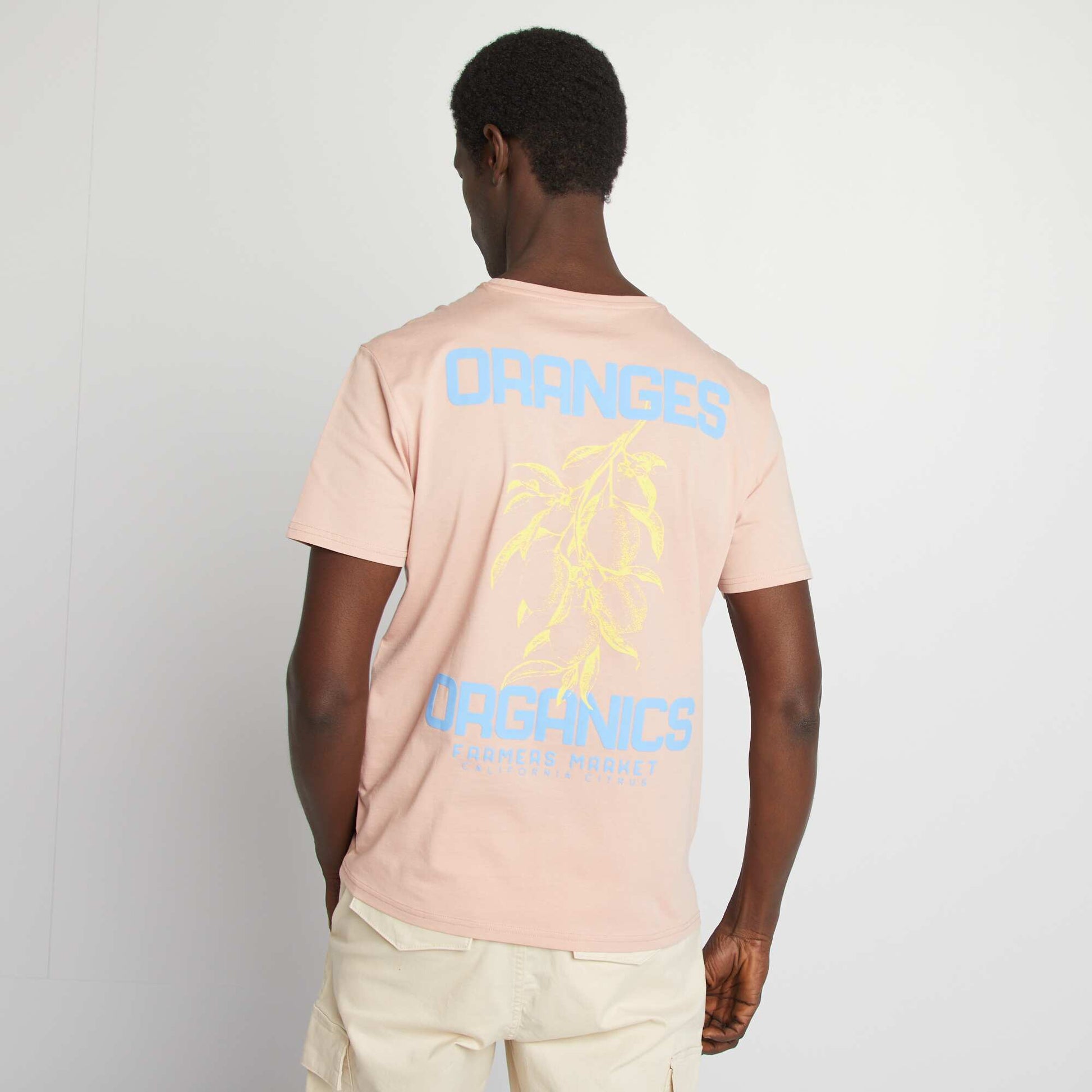 T-shirt imprimé recto/verso manches courtes ROSE