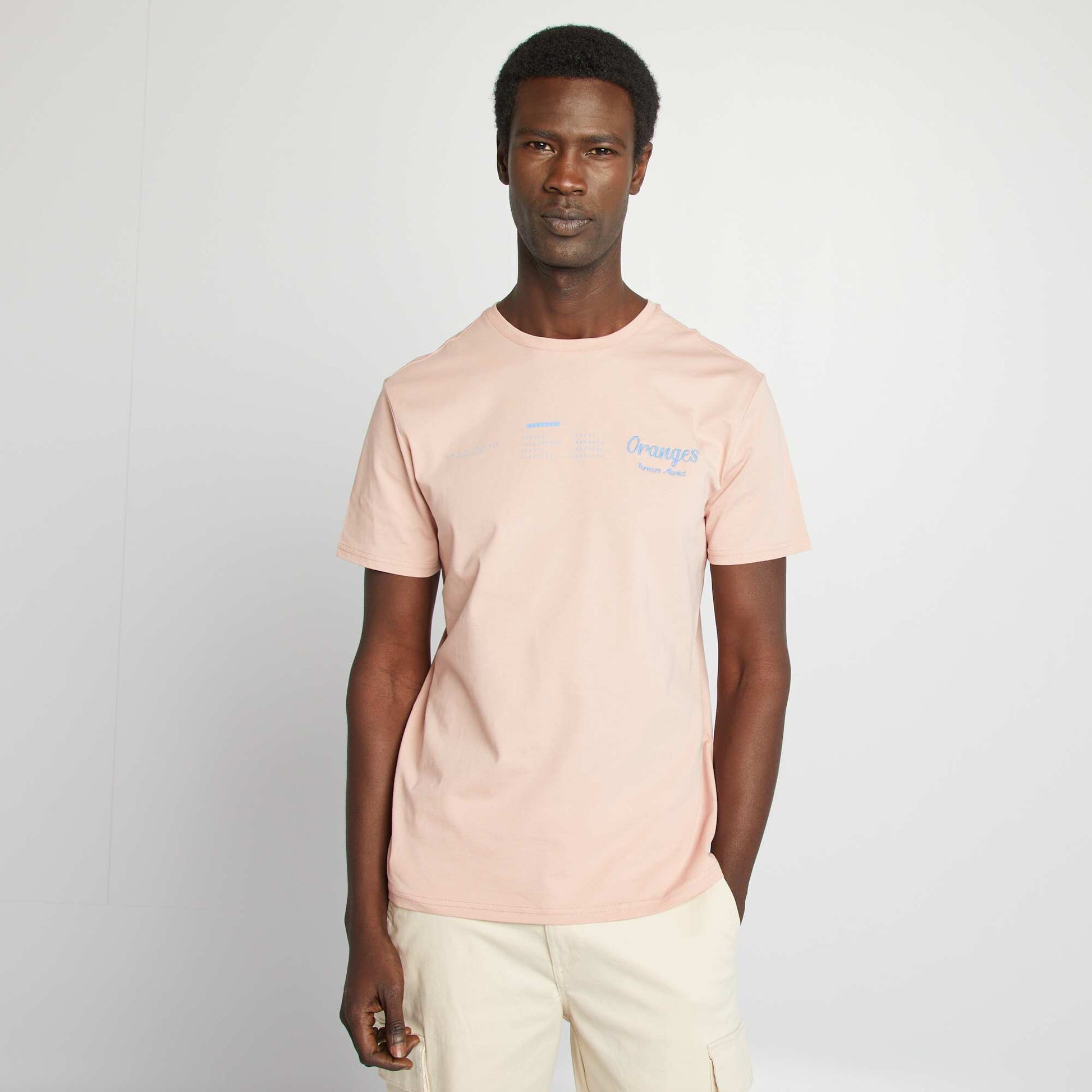 T-shirt imprimé recto/verso manches courtes ROSE