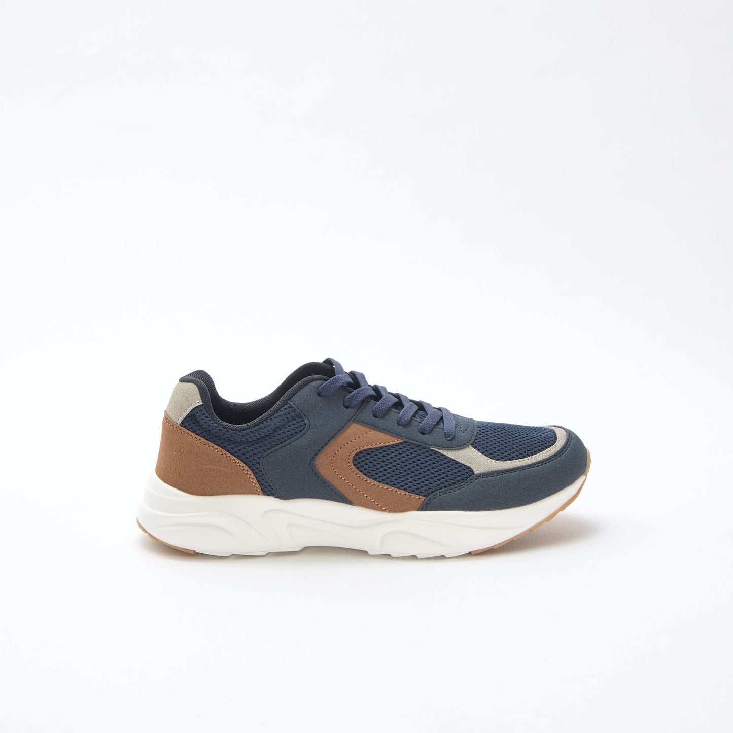 Baskets running en mesh et suédine tricolore BLEU