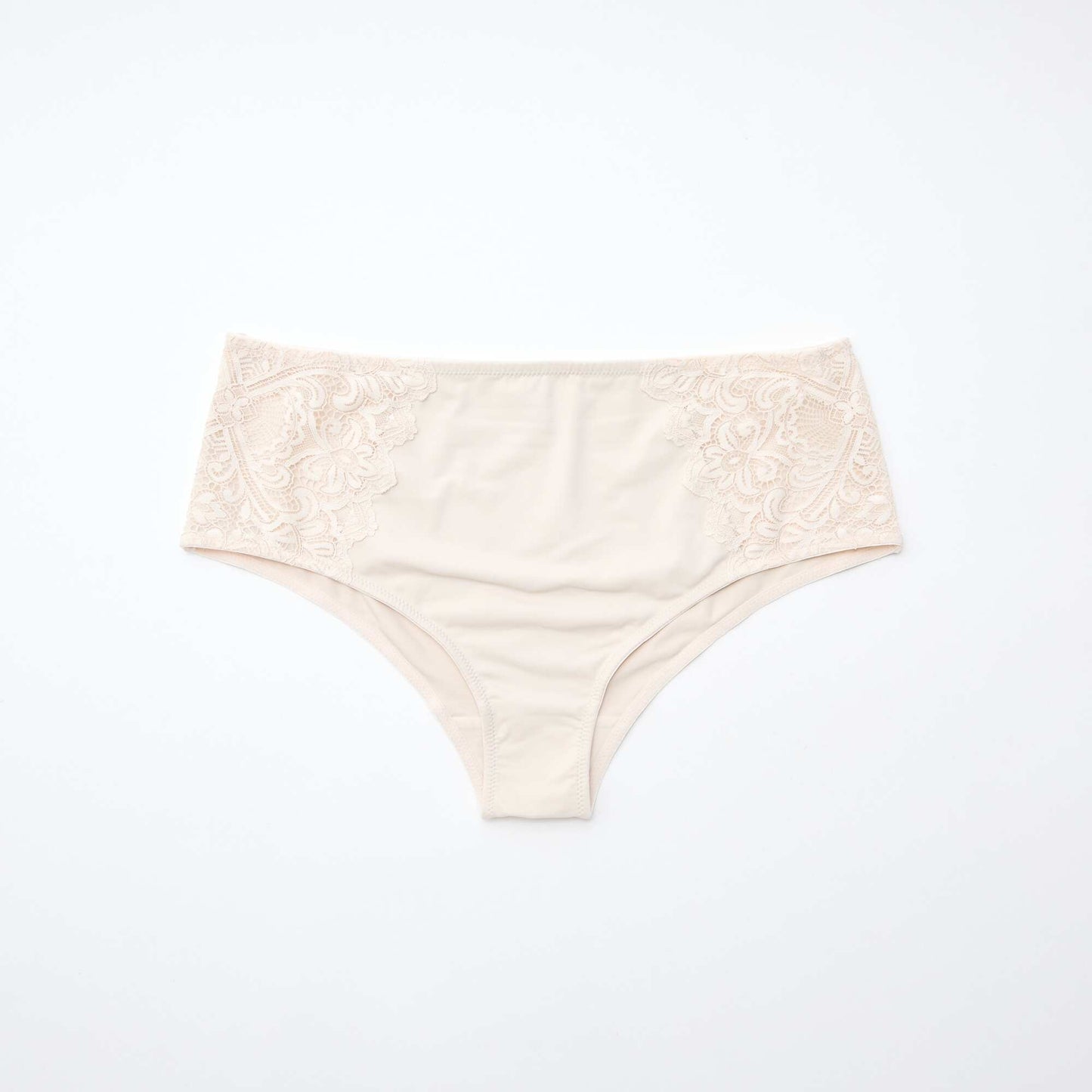 Culotte haute en microfibre et dentelle GRIS