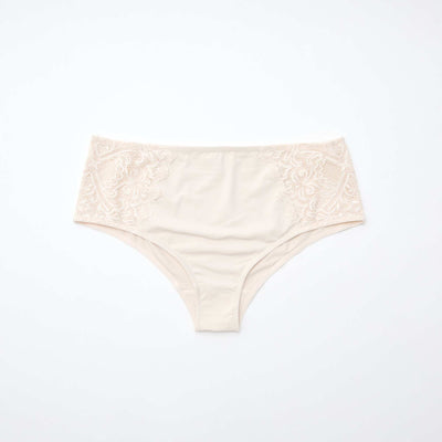 Culotte haute en microfibre et dentelle GRIS