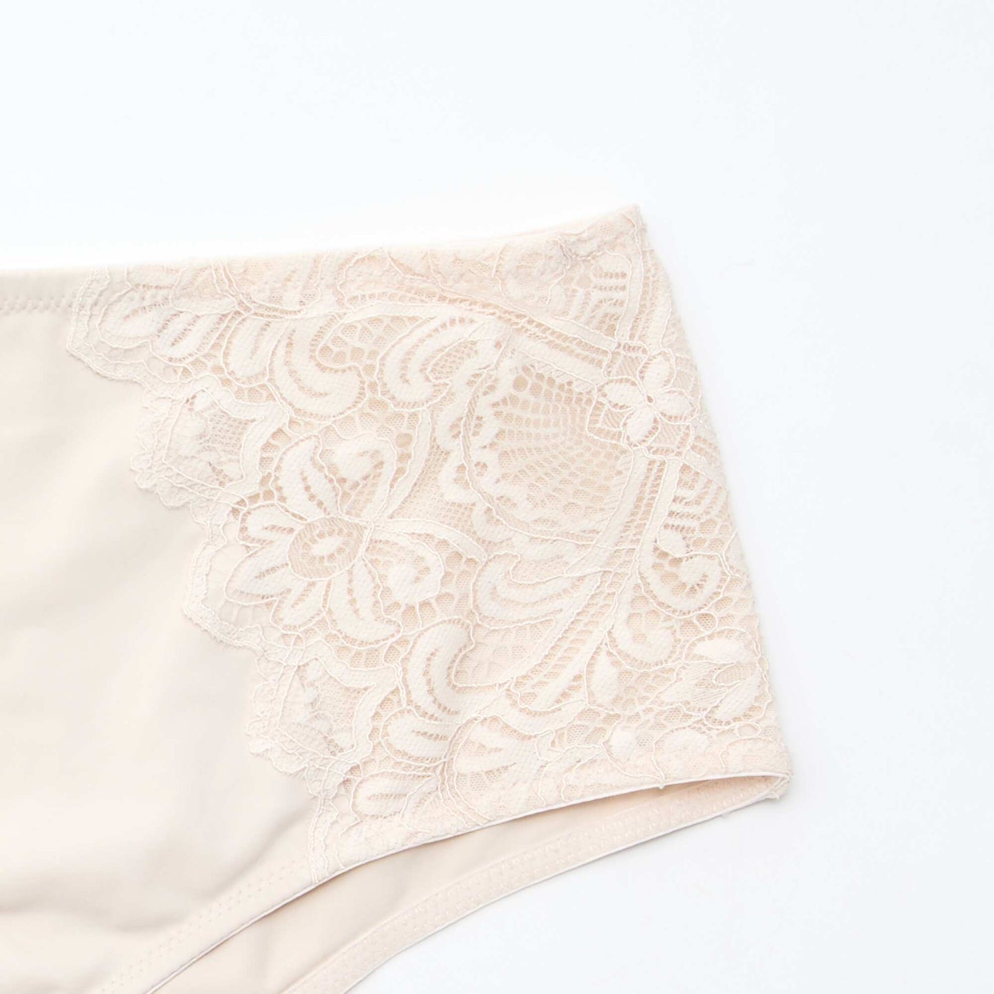 Culotte haute en microfibre et dentelle GRIS