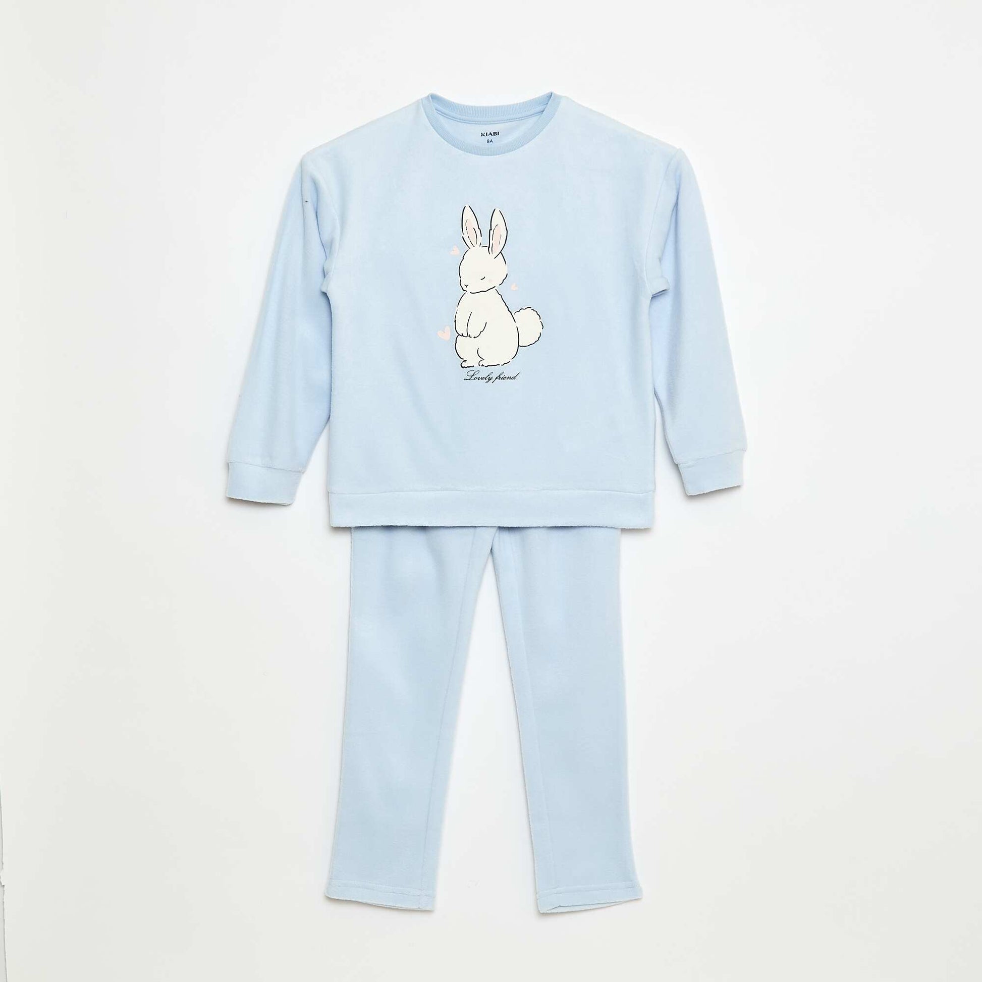 Pyjama long et chaud à motif BLEU