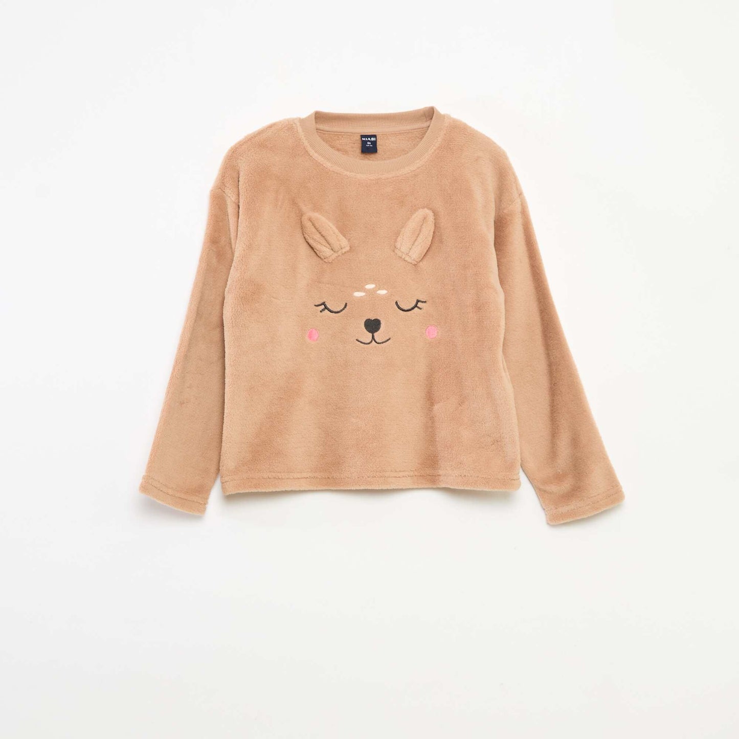 Ensemble pyjama polaire long sweat + pantalon - 2 pièces BEIGE