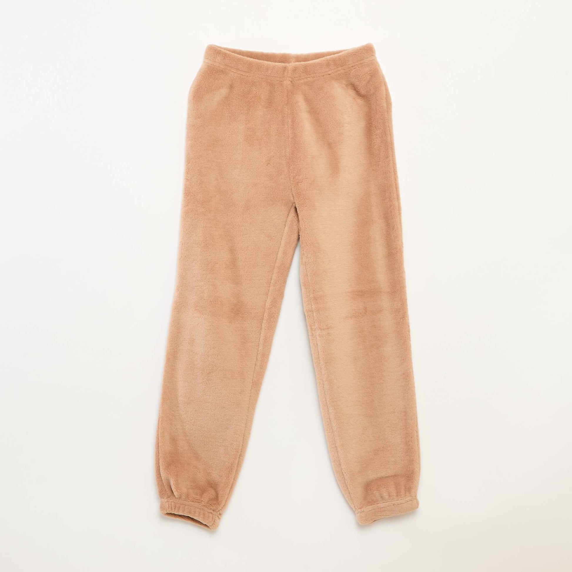 Ensemble pyjama polaire long sweat + pantalon - 2 pièces BEIGE