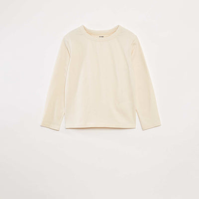 T-shirt manches longues uni BLANC