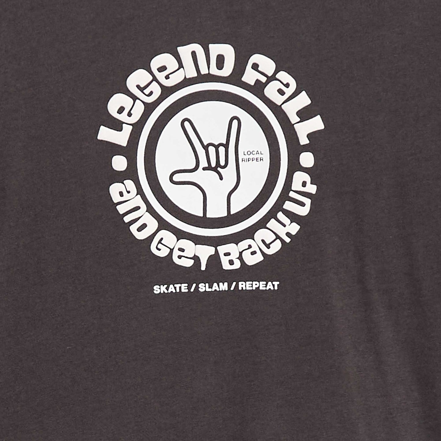 T-shirt imprimé à manches longues GRIS FONCé