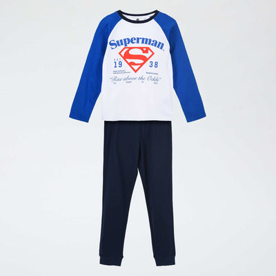 Ensemble pyjama long 'Superman' 'DC Comics' - 2 pièces BLEU
