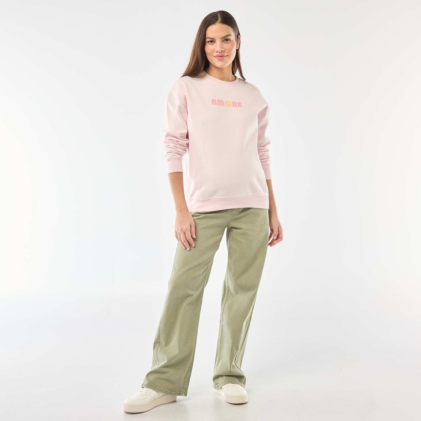 Sweat d'allaitement en molleton ROSE