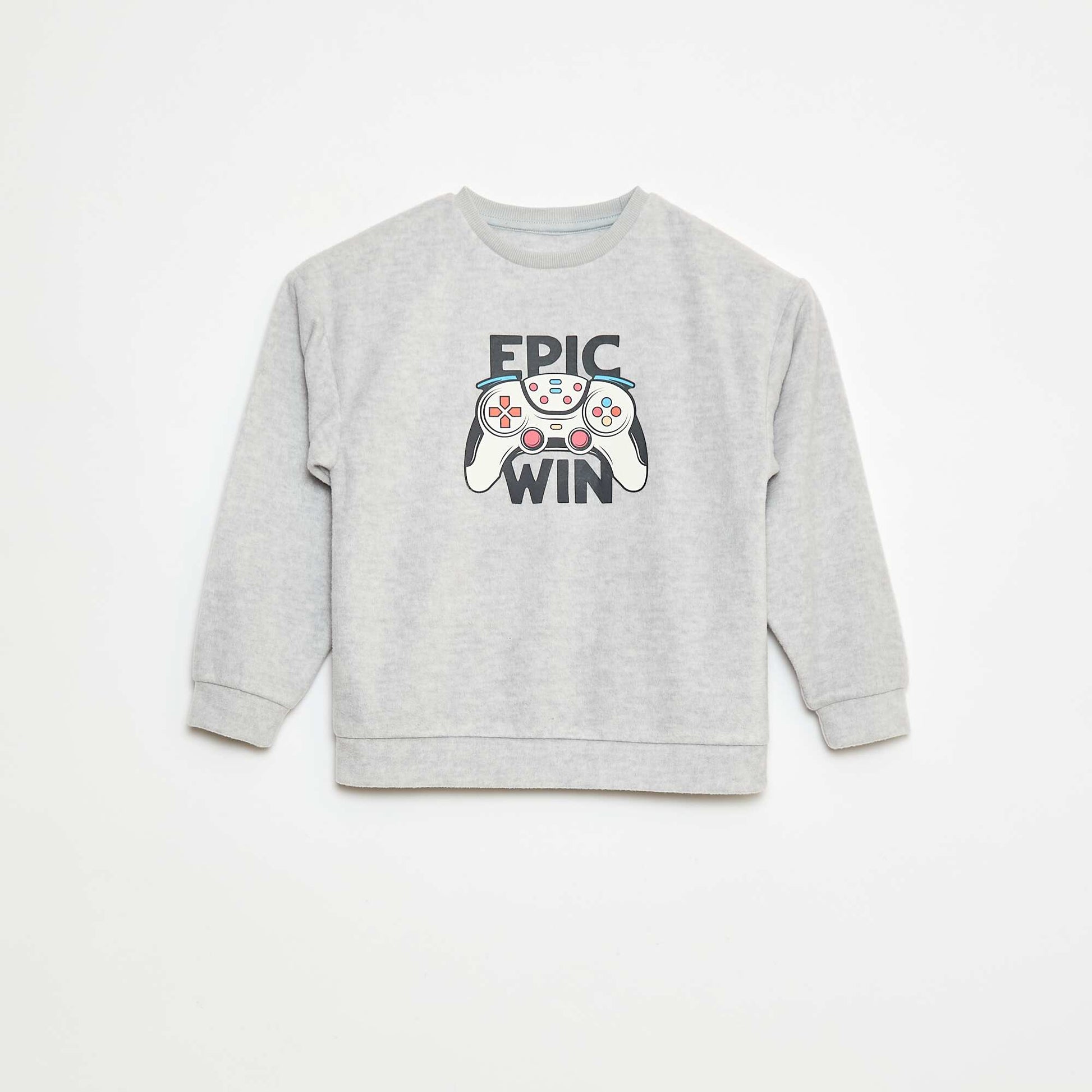 Pyjama polaire imprimé GRIS