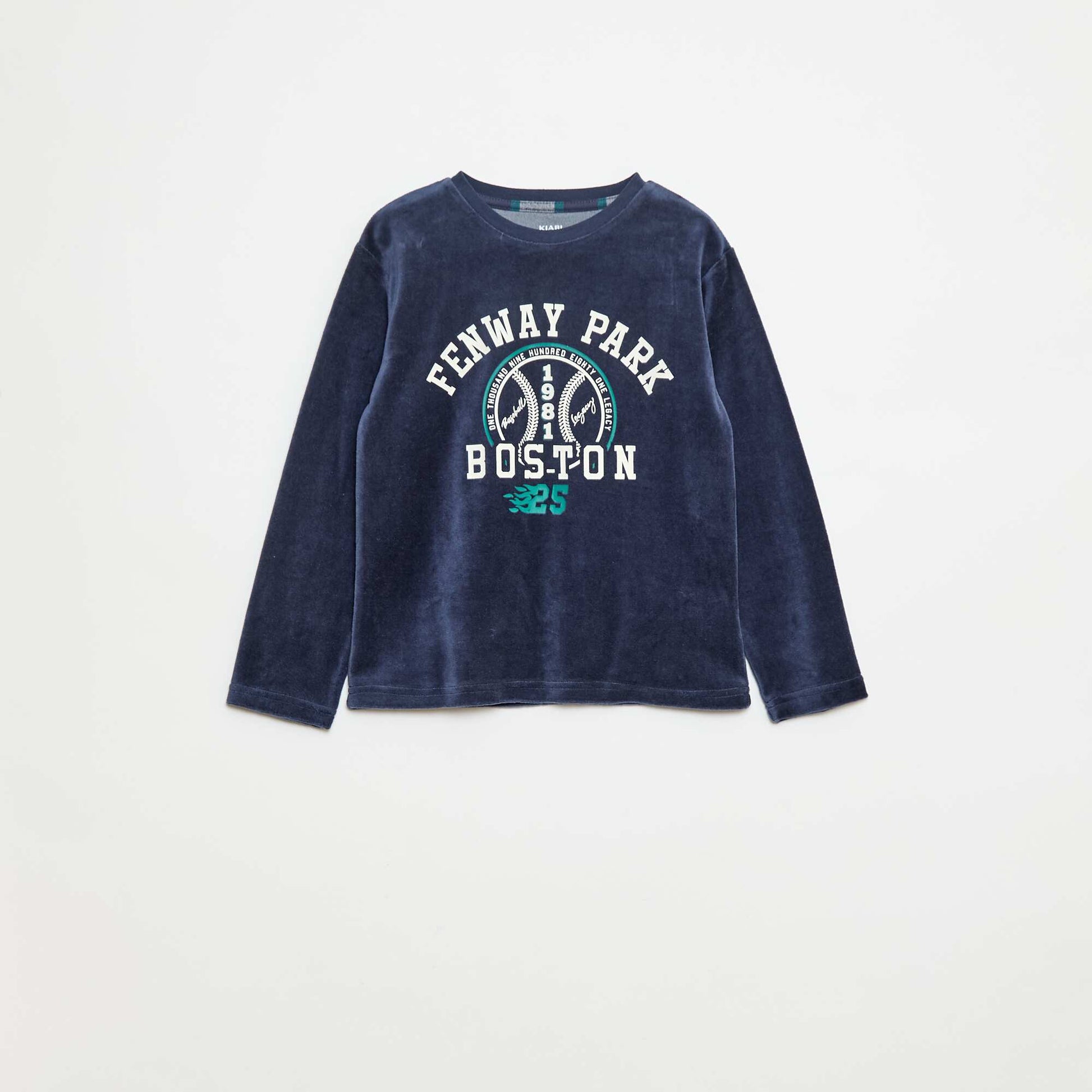 Ensemble pyjama long bimatière t-shirt + pantalon - 2 pièces BLEU