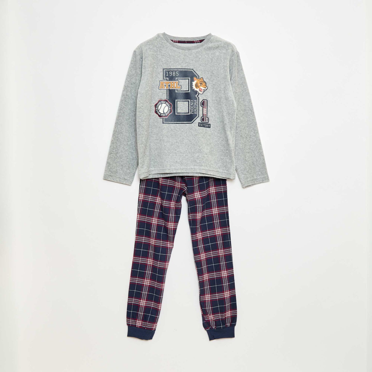 Ensemble pyjama long bimatière t-shirt + pantalon - 2 pièces BLEU