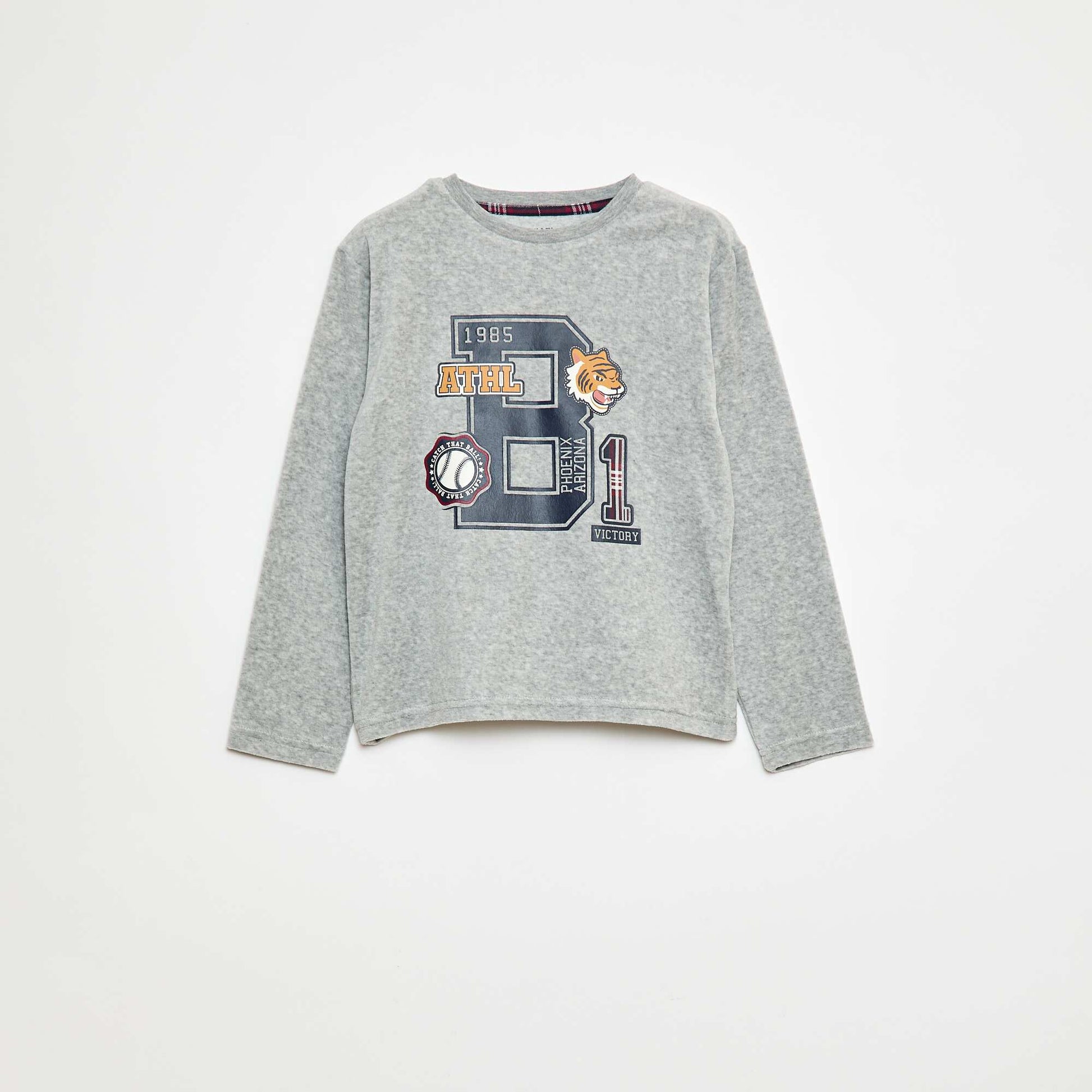 Ensemble pyjama long bimatière t-shirt + pantalon - 2 pièces BLEU