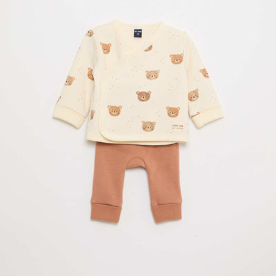 Ensemble sweat + pantalon en molleton - 2 pièces BLANC
