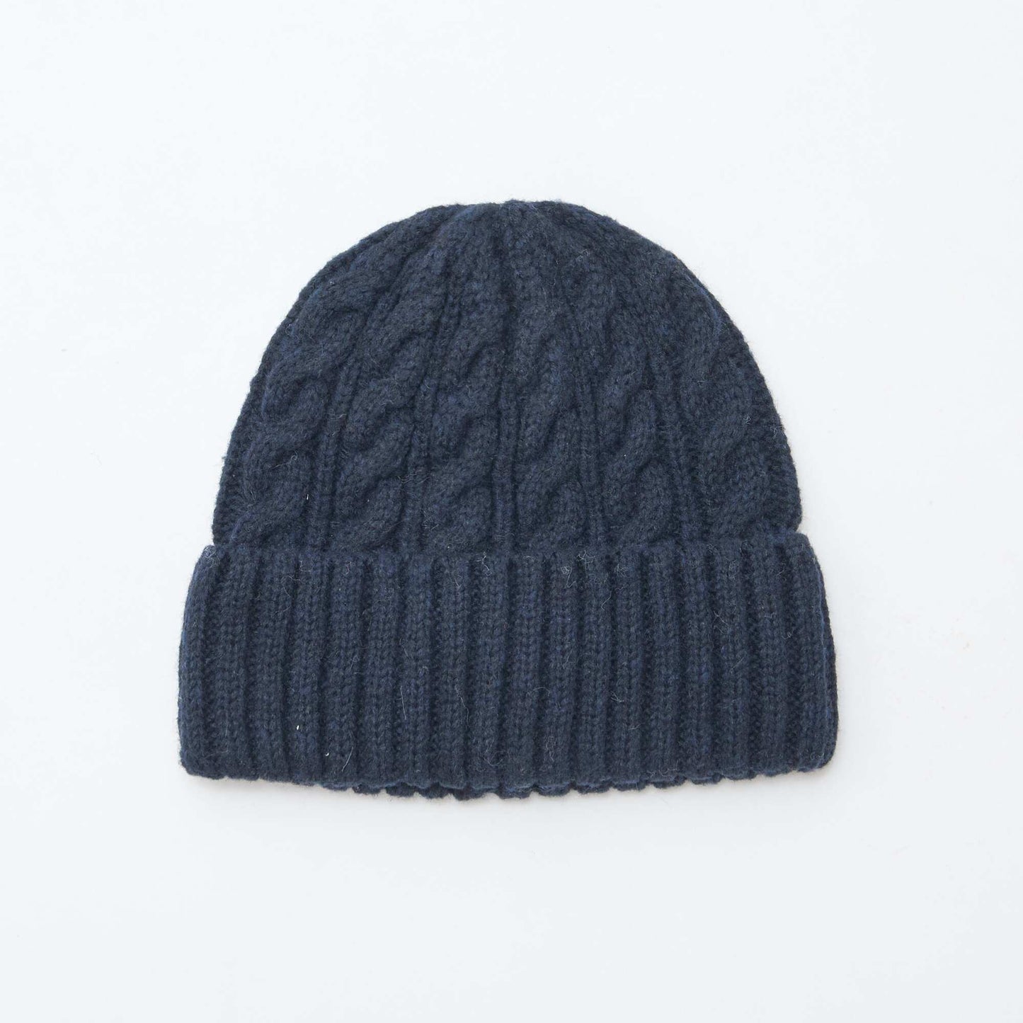 Bonnet en maille torsadée BLEU