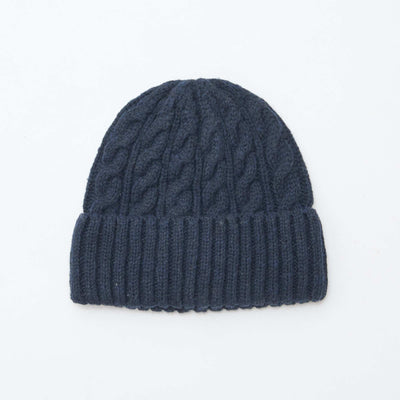 Bonnet en maille torsadée BLEU