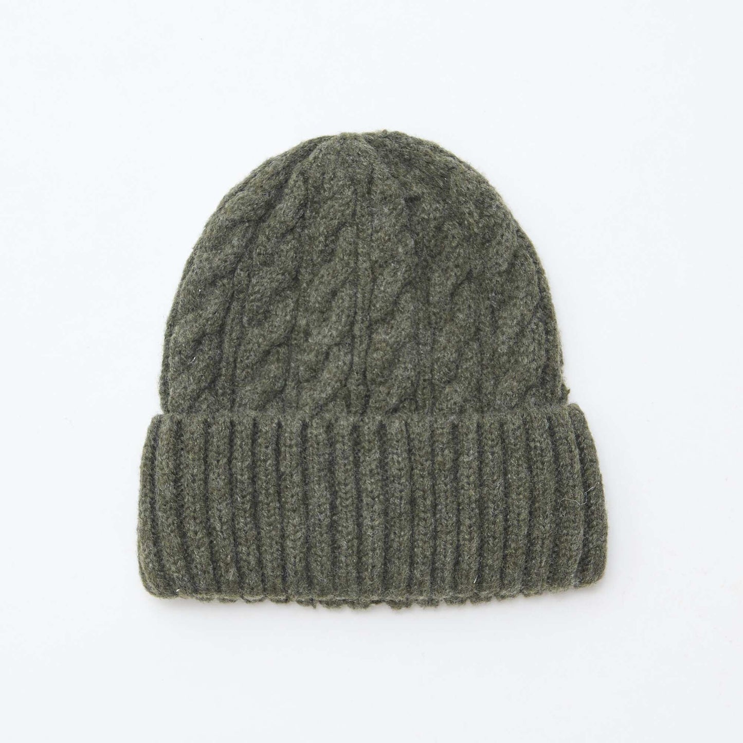 Bonnet en maille torsadée VERT