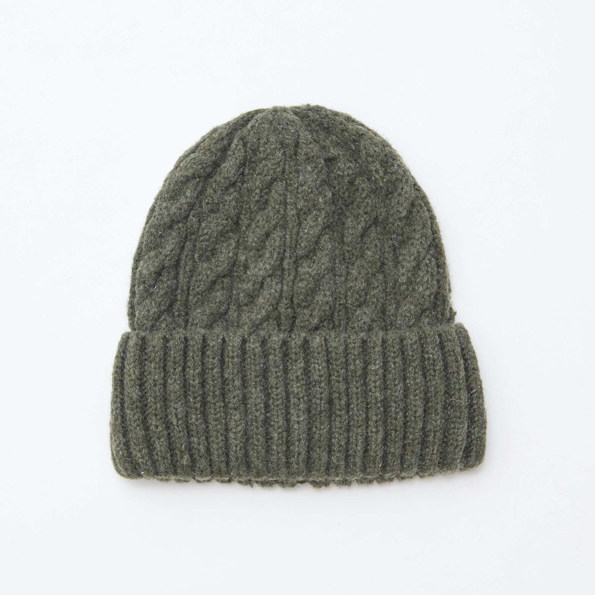 Bonnet en maille torsadée VERT