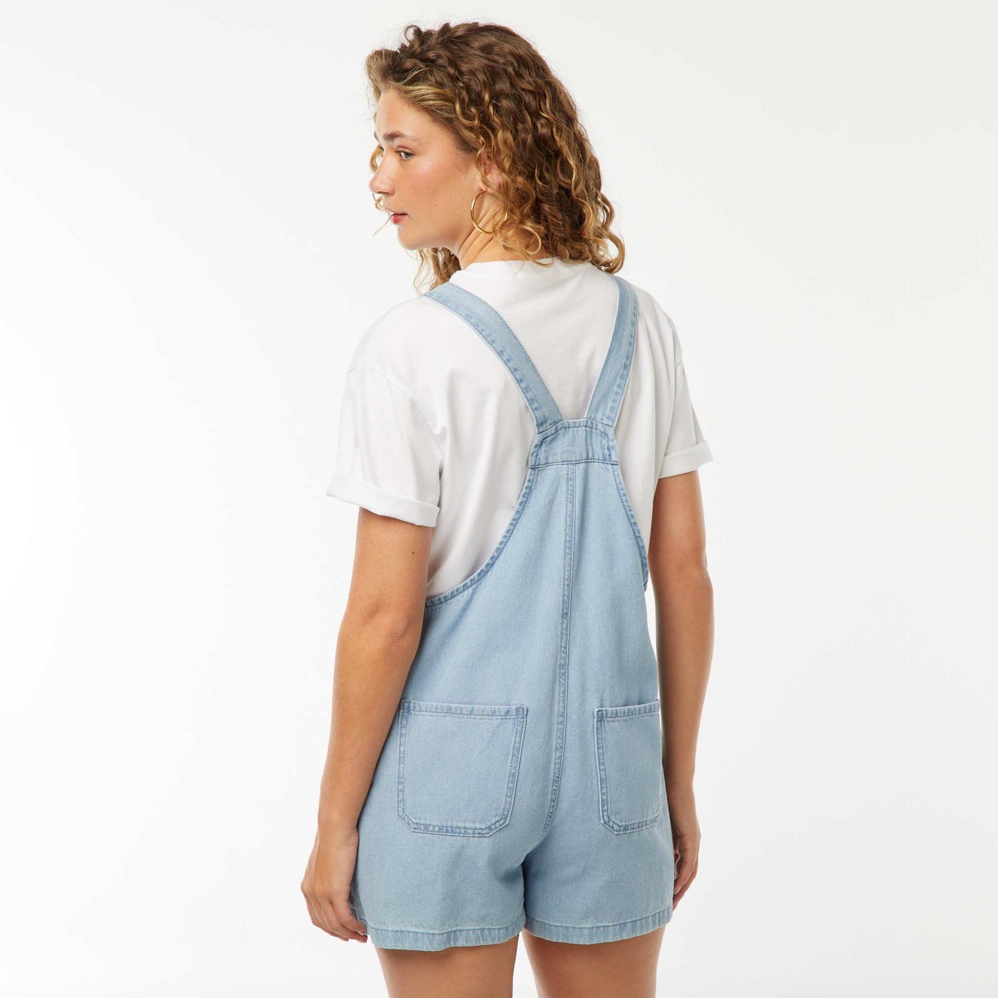 Salopette short avec bretelles nouées BLEU