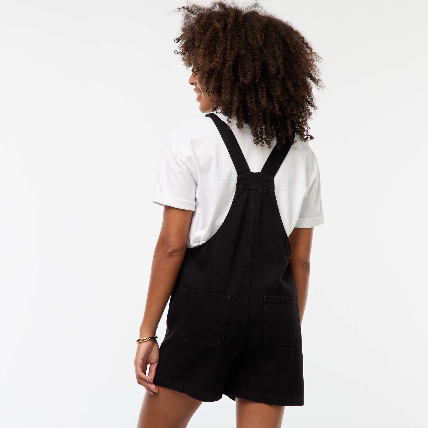 Salopette short avec bretelles nouées NOIR