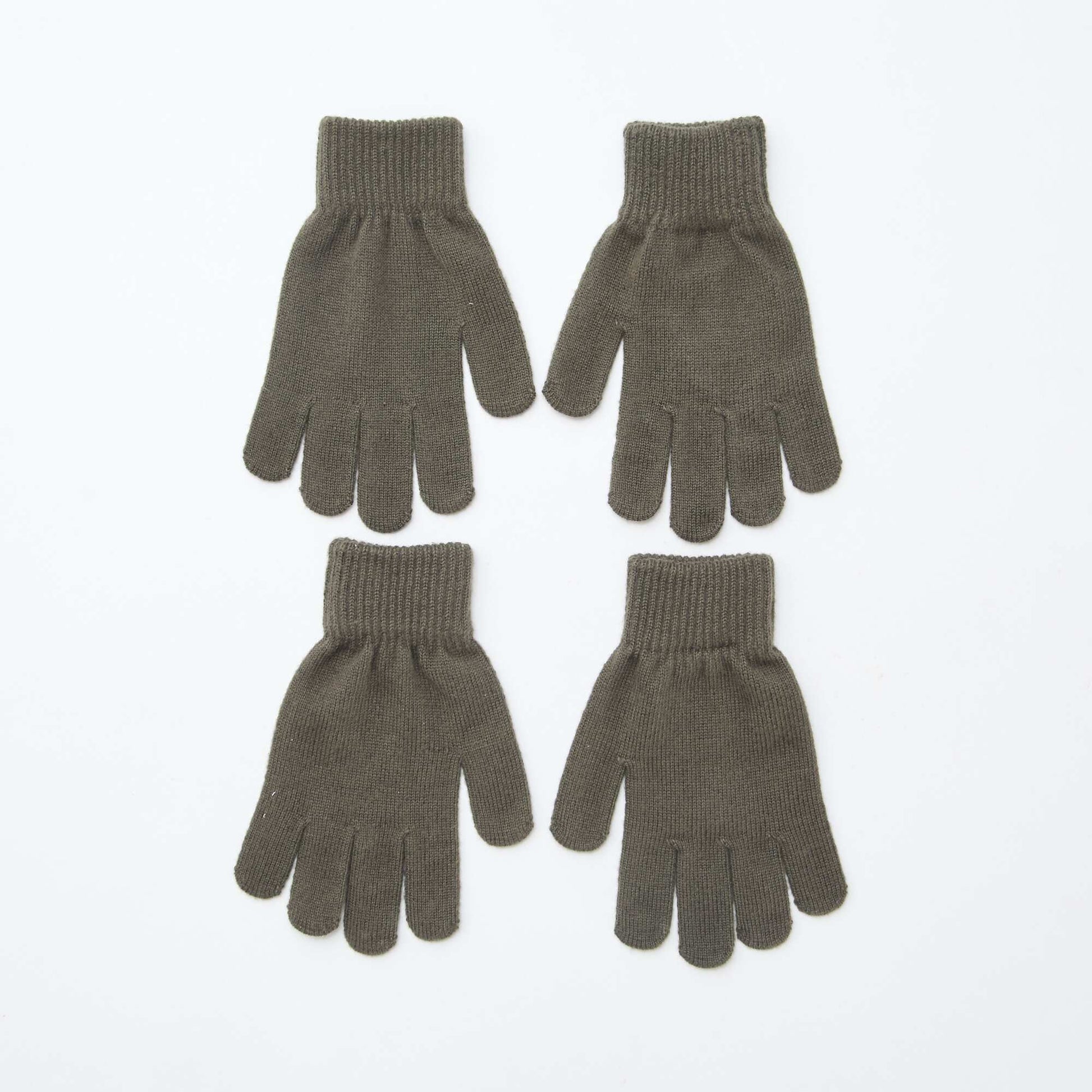 Lot de 2 paires de gants en maille KAKI