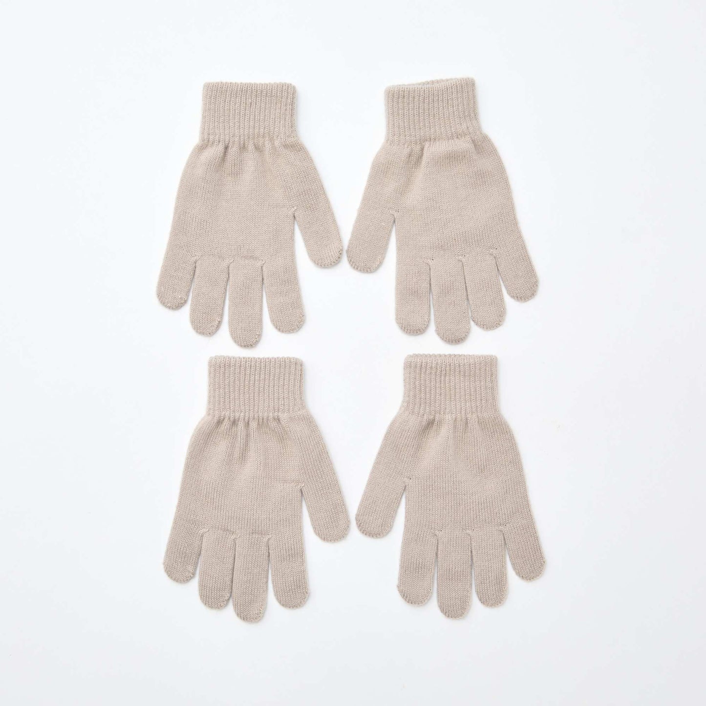 Lot de 2 paires de gants en maille BEIGE