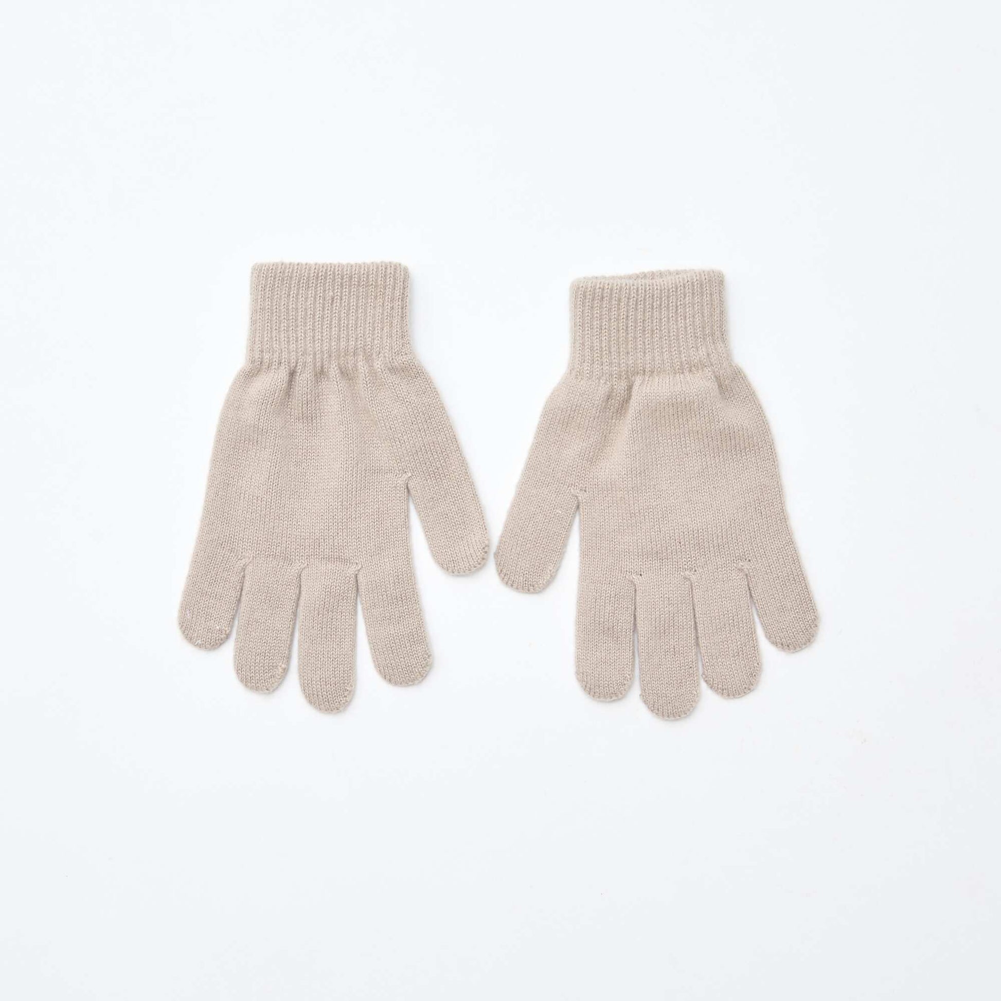 Lot de 2 paires de gants en maille BEIGE