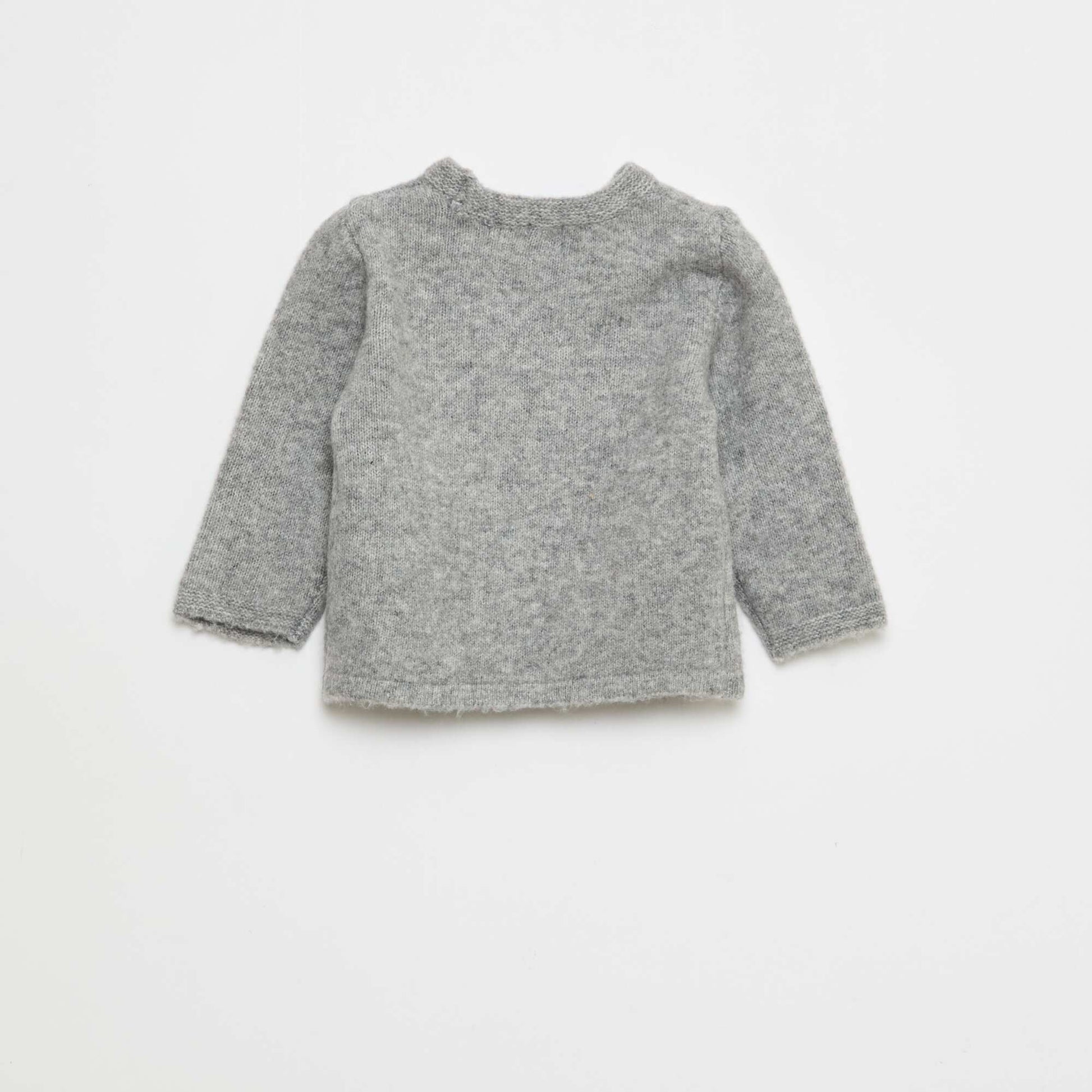 Pull à col rond avec broderies GRIS