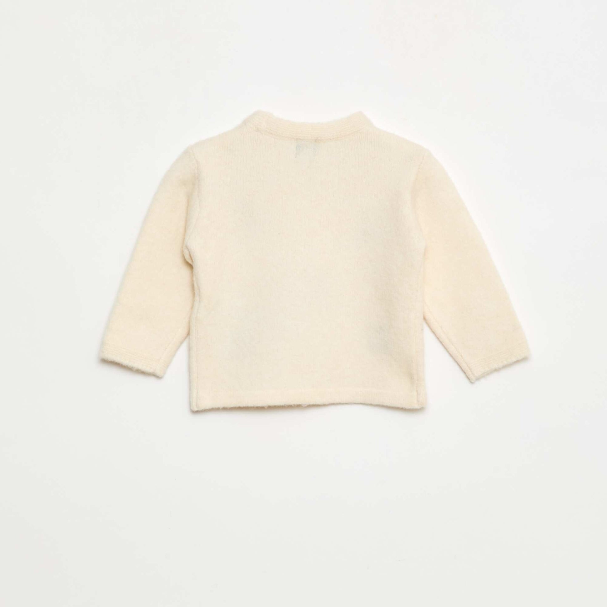 Pull à col rond avec broderies BLANC