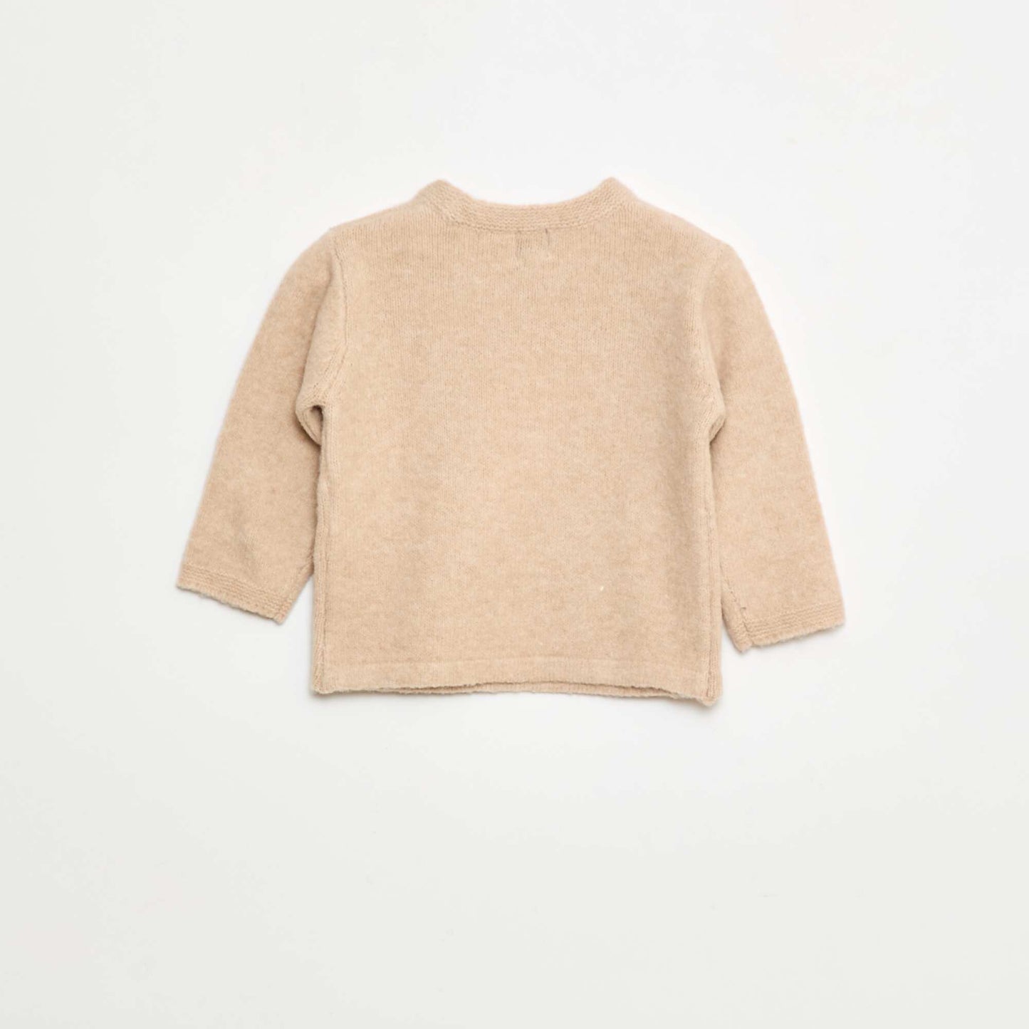 Pull à col rond avec broderies BEIGE