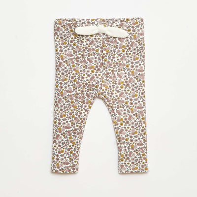 Legging fourré en molleton avec nœud BLANC