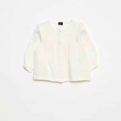 Blouse en gaze de coton BLANC