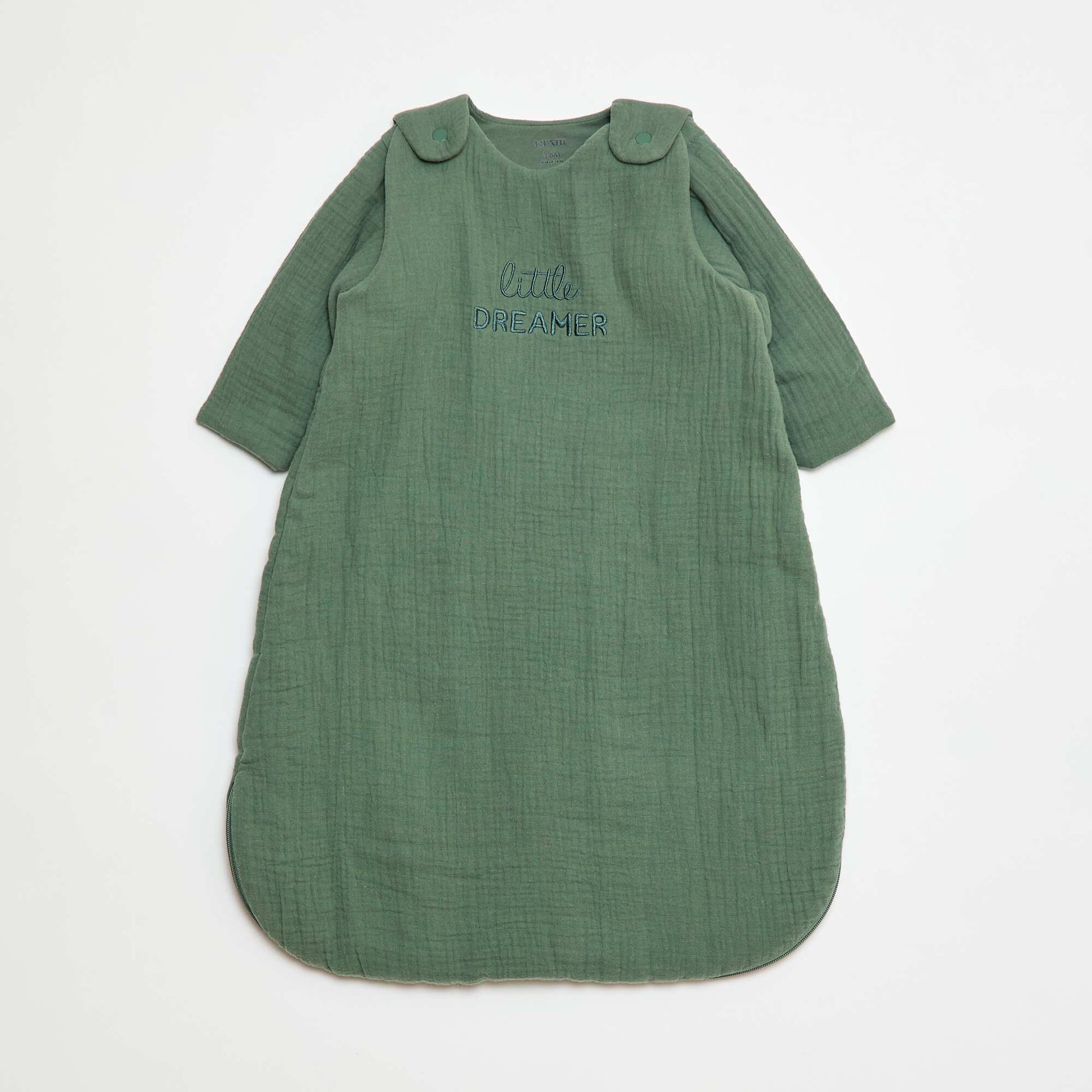 Gigoteuse en gaze de coton manches amovibles TOG 2 5 VERT