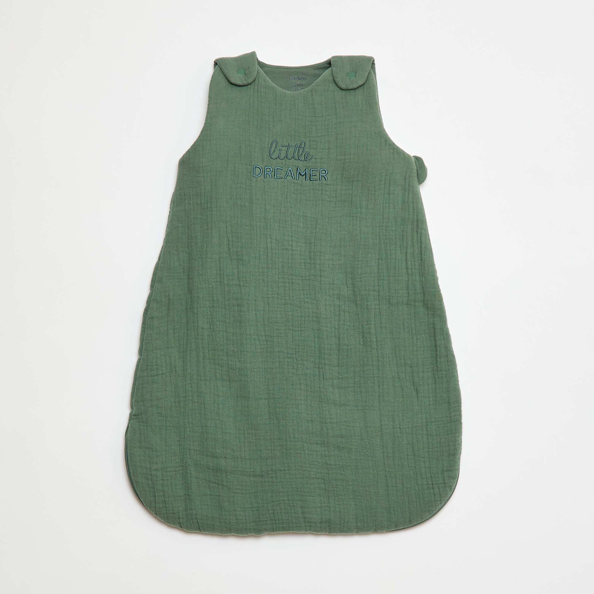Gigoteuse en gaze de coton manches amovibles TOG 2 5 VERT